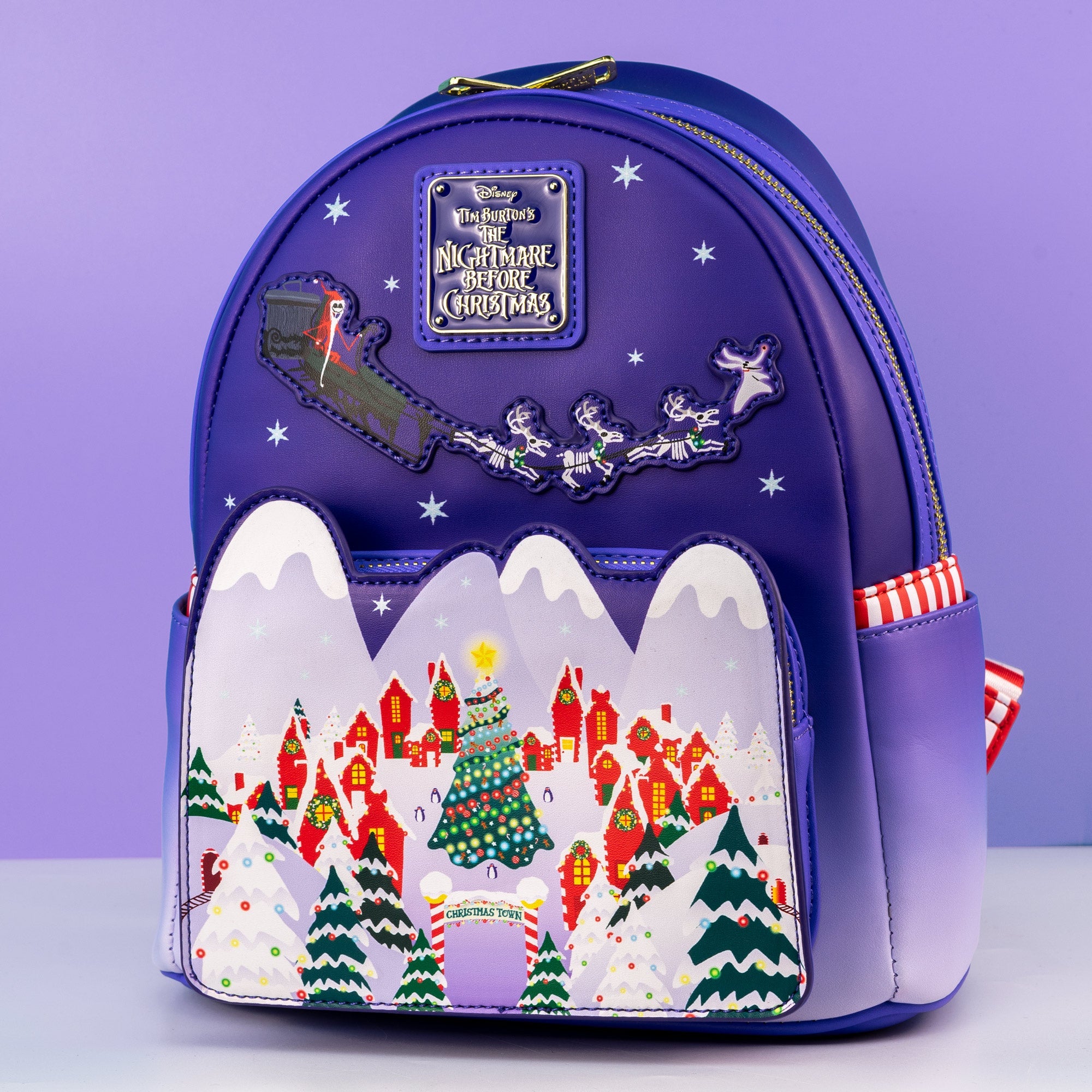 Loungefly The Nightmare Before Christmas - Santa Jack in Christmastown Mini Backpack - GeekCore