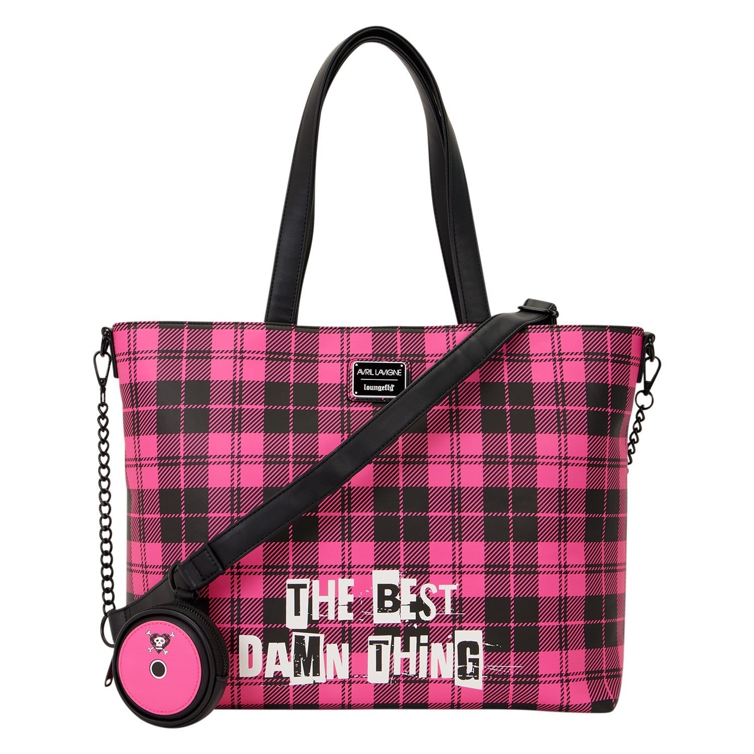 Loungefly x Avril Lavigne Logo Tote Crossbody Bag with Coin Bag - GeekCore