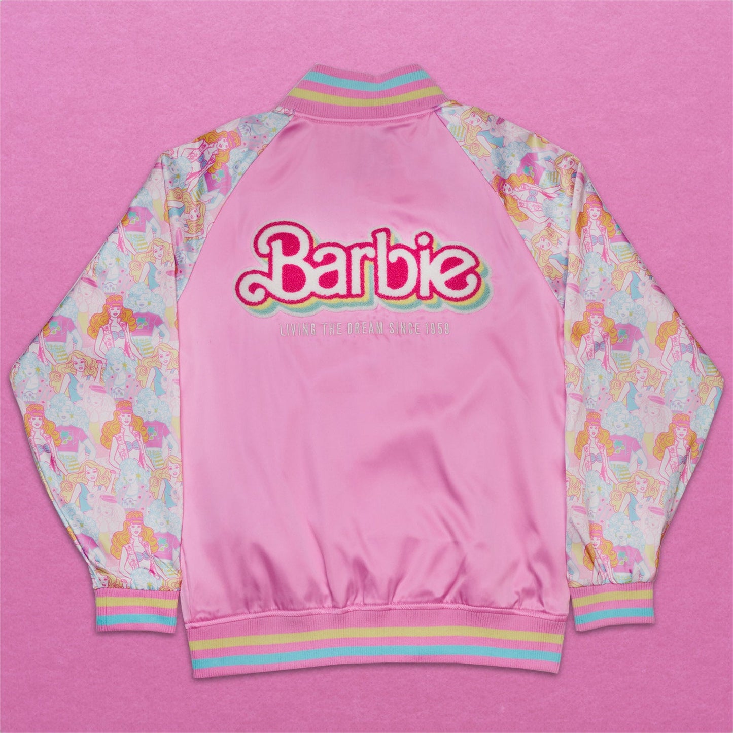 Loungefly x Barbie 65th Anniversary Bomber Jacket - GeekCore