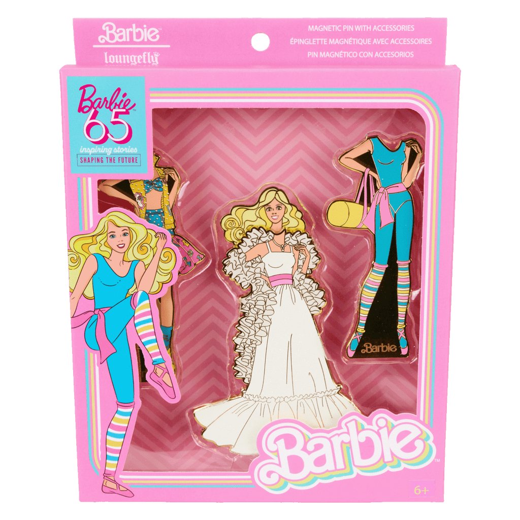 Loungefly x Barbie 65th Anniversary Paper Doll Magnetic Pin Set - GeekCore