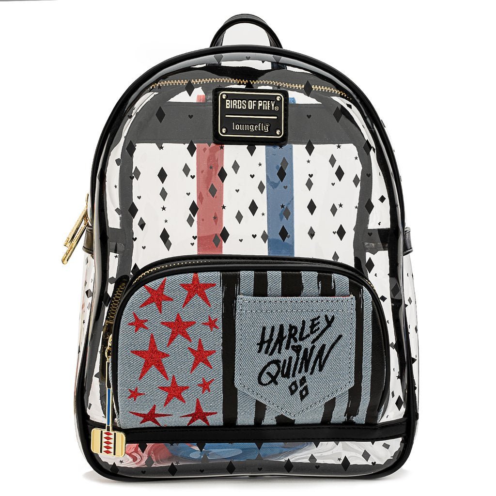 Loungefly x Birds of Prey Harley Quinn Clear PVC Mini Backpack - GeekCore