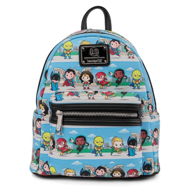 Loungefly x DC Superheroes Chibi Line Up Mini Backpack - GeekCore