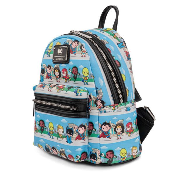 Loungefly x DC Superheroes Chibi Line Up Mini Backpack - GeekCore