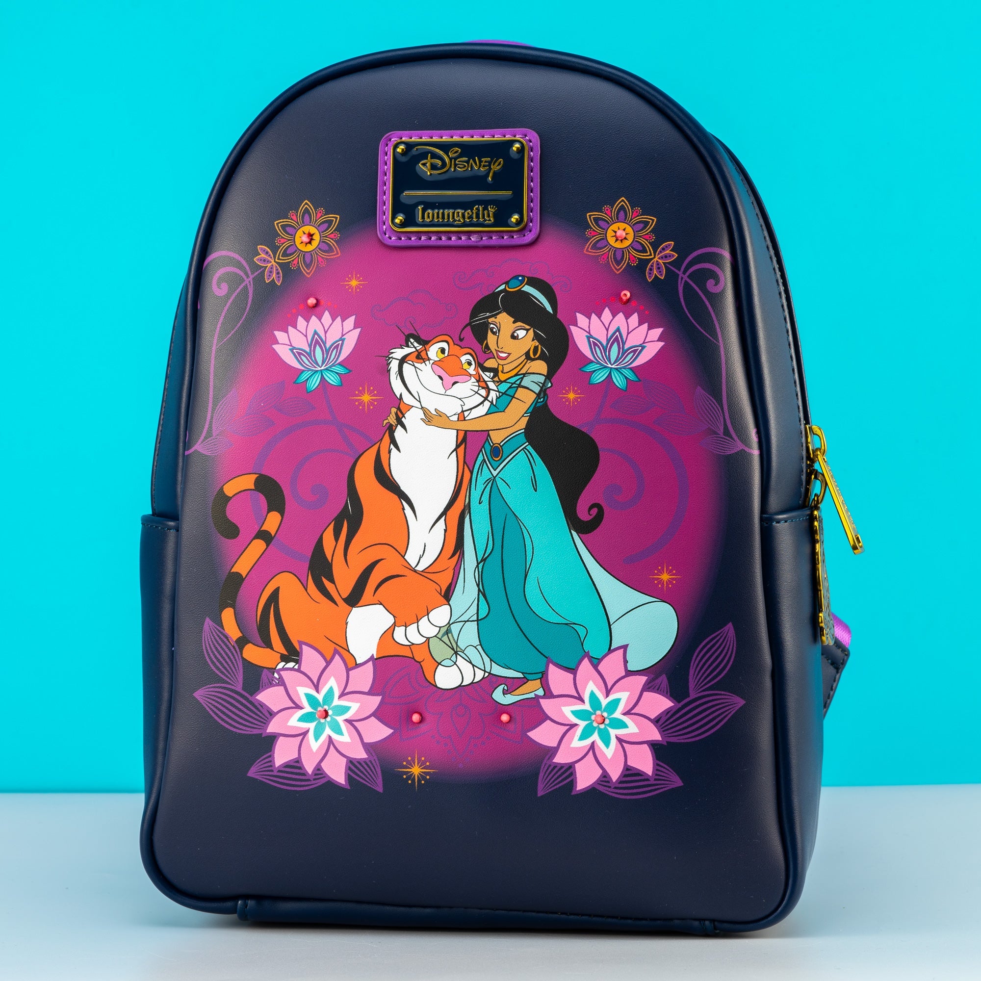 Loungefly x Disney Aladdin Princess Jasmine and Rajah Floral Print Mini Backpack - GeekCore