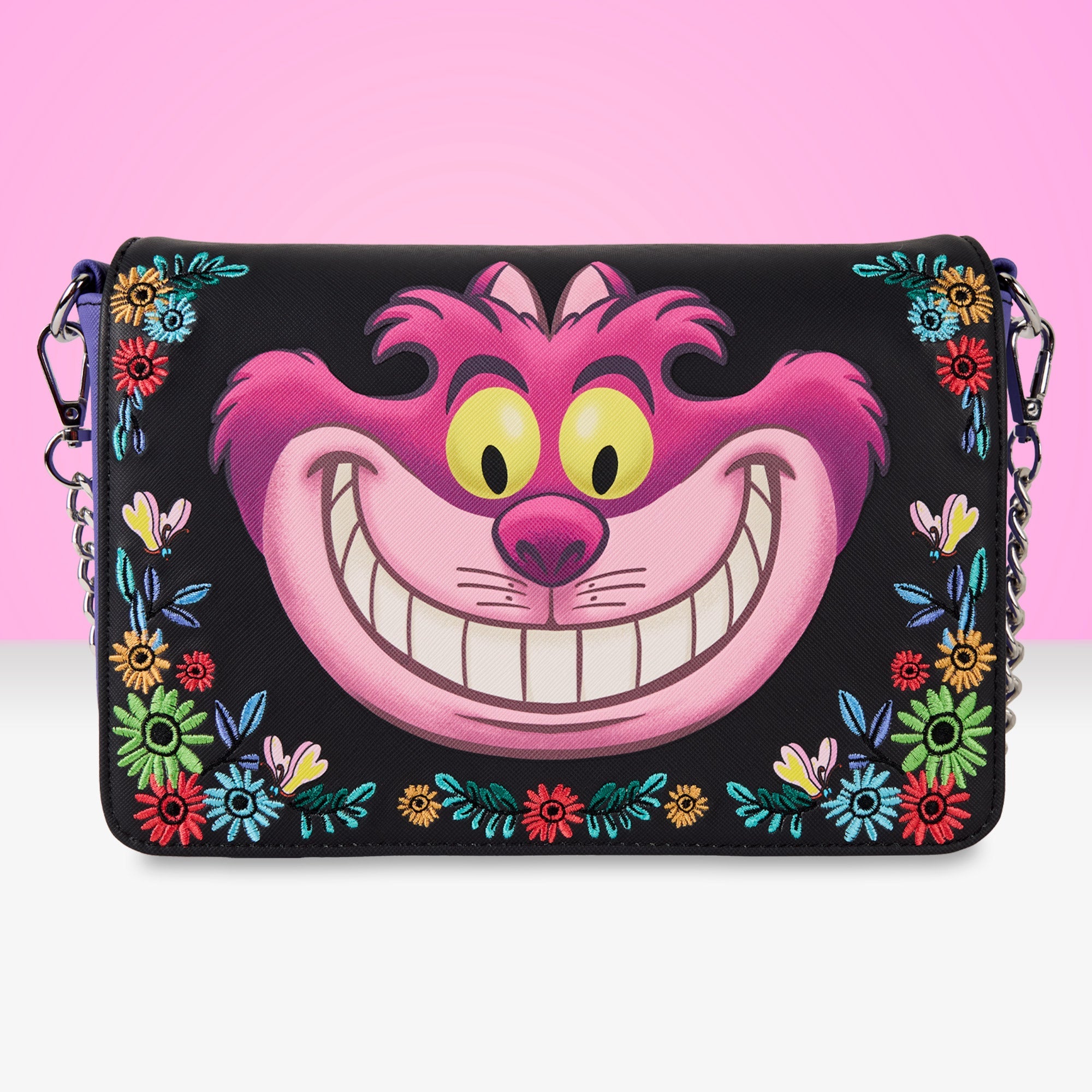 Loungefly x Disney Alice in Wonderland Cheshire Cat Floral Crossbody Bag - GeekCore
