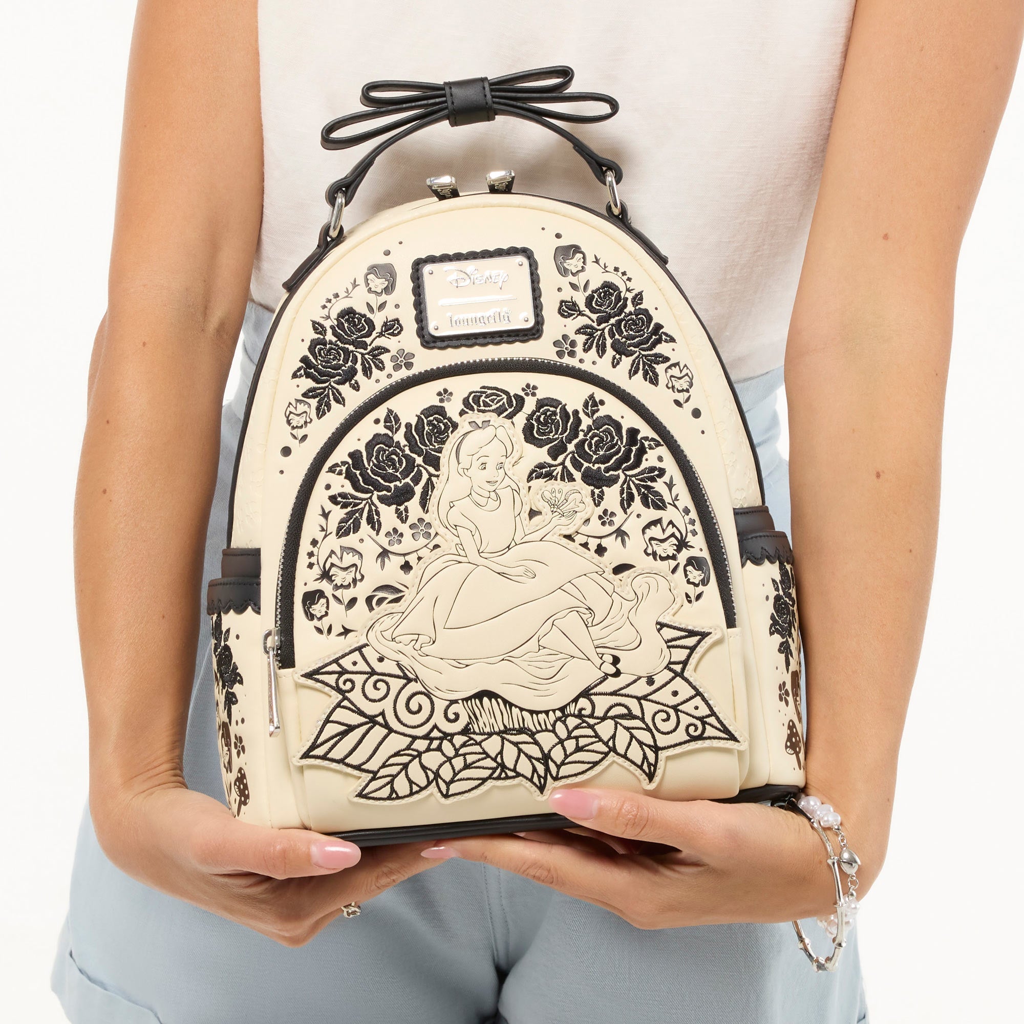 Loungefly x Disney Alice In Wonderland Embroidered Floral Mini Backpack - GeekCore