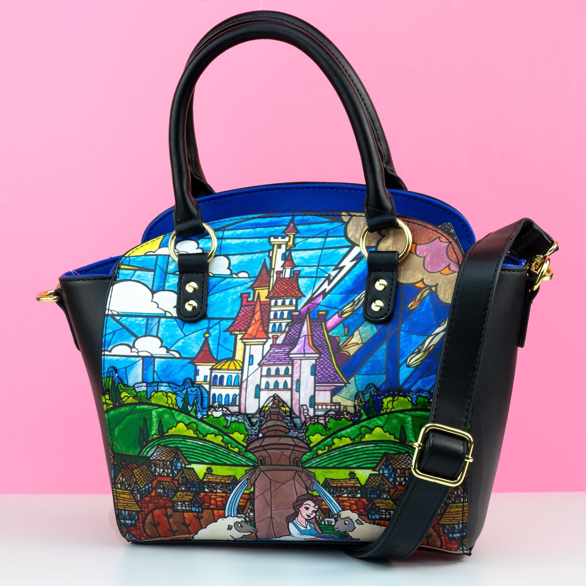 Loungefly x Disney Beauty and the Beast Belle Castle Crossbody Bag - GeekCore