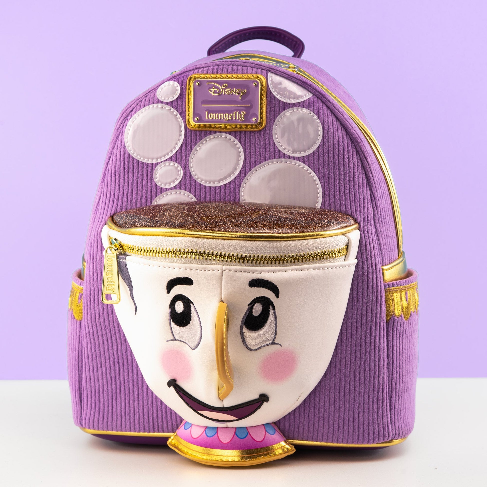 Loungefly x Disney Beauty and the Beast Chip Corduroy Mini Backpack - GeekCore