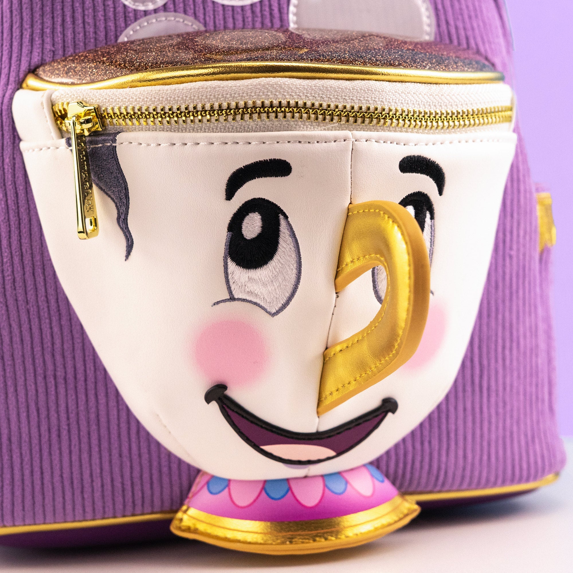 Loungefly x Disney Beauty and the Beast Chip Corduroy Mini Backpack - GeekCore