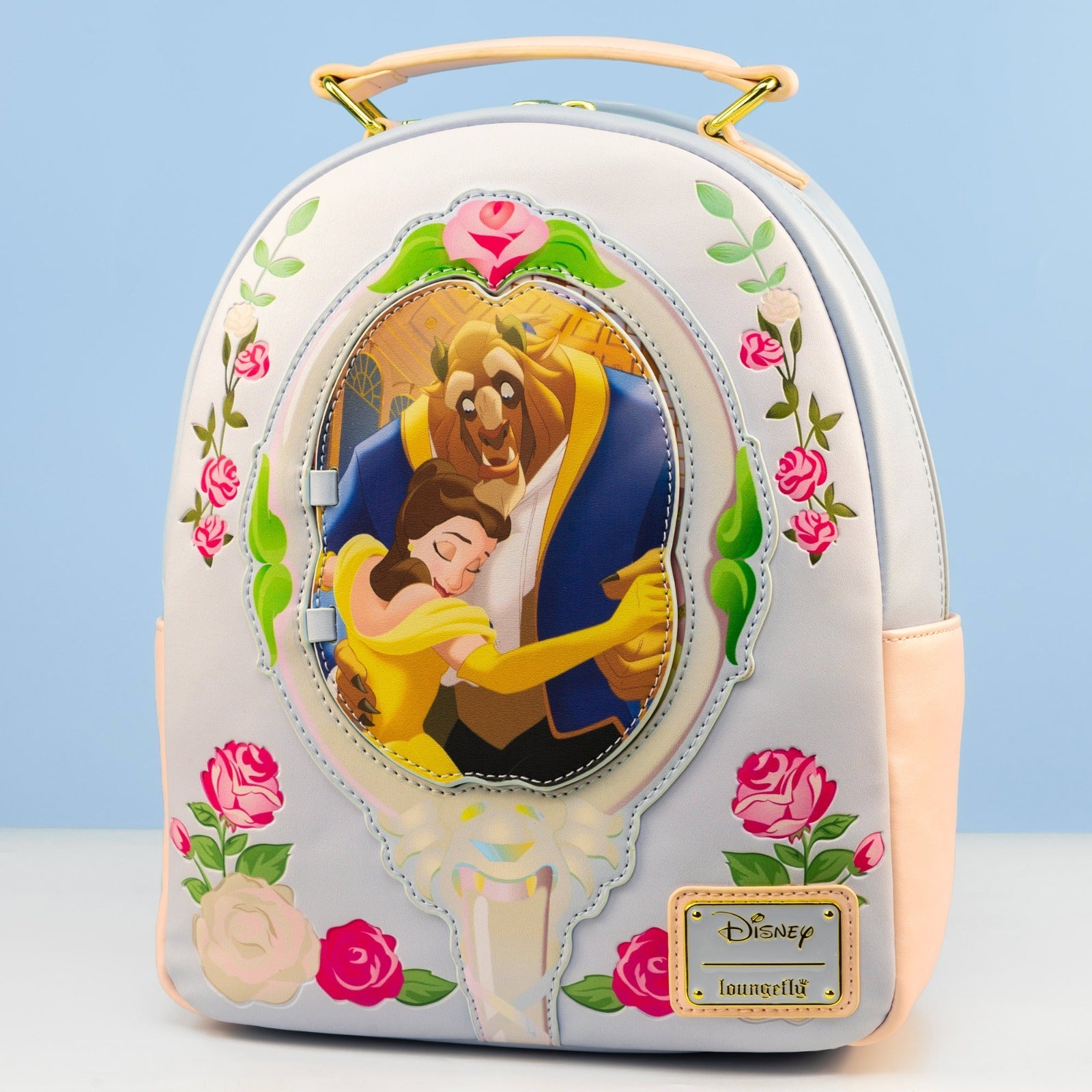 Loungefly x Disney Beauty and The Beast Floral Mirror Mini Backpack - GeekCore