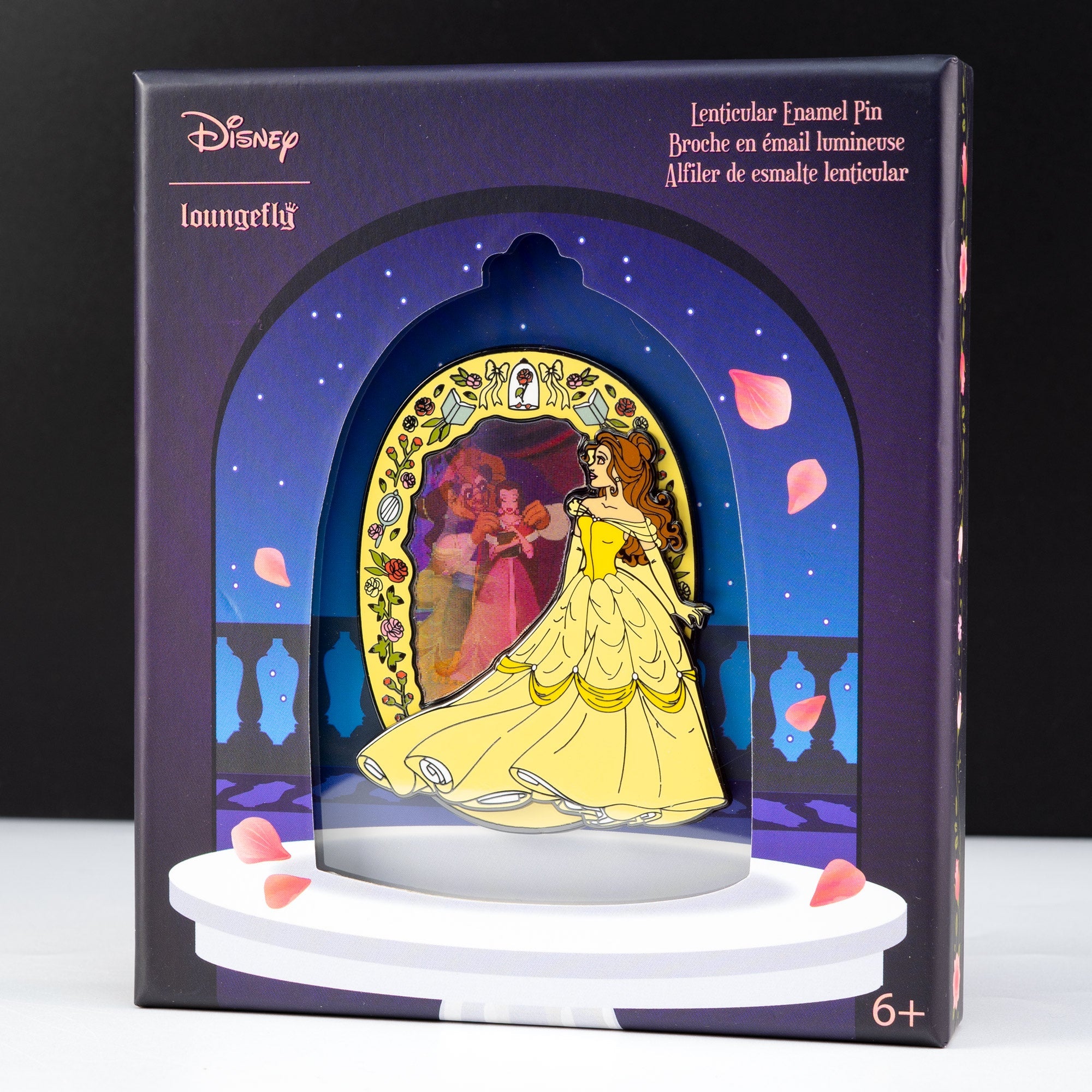 Loungefly x Disney Beauty and The Beast Lenticular 3 Inch Sliding Pin - GeekCore