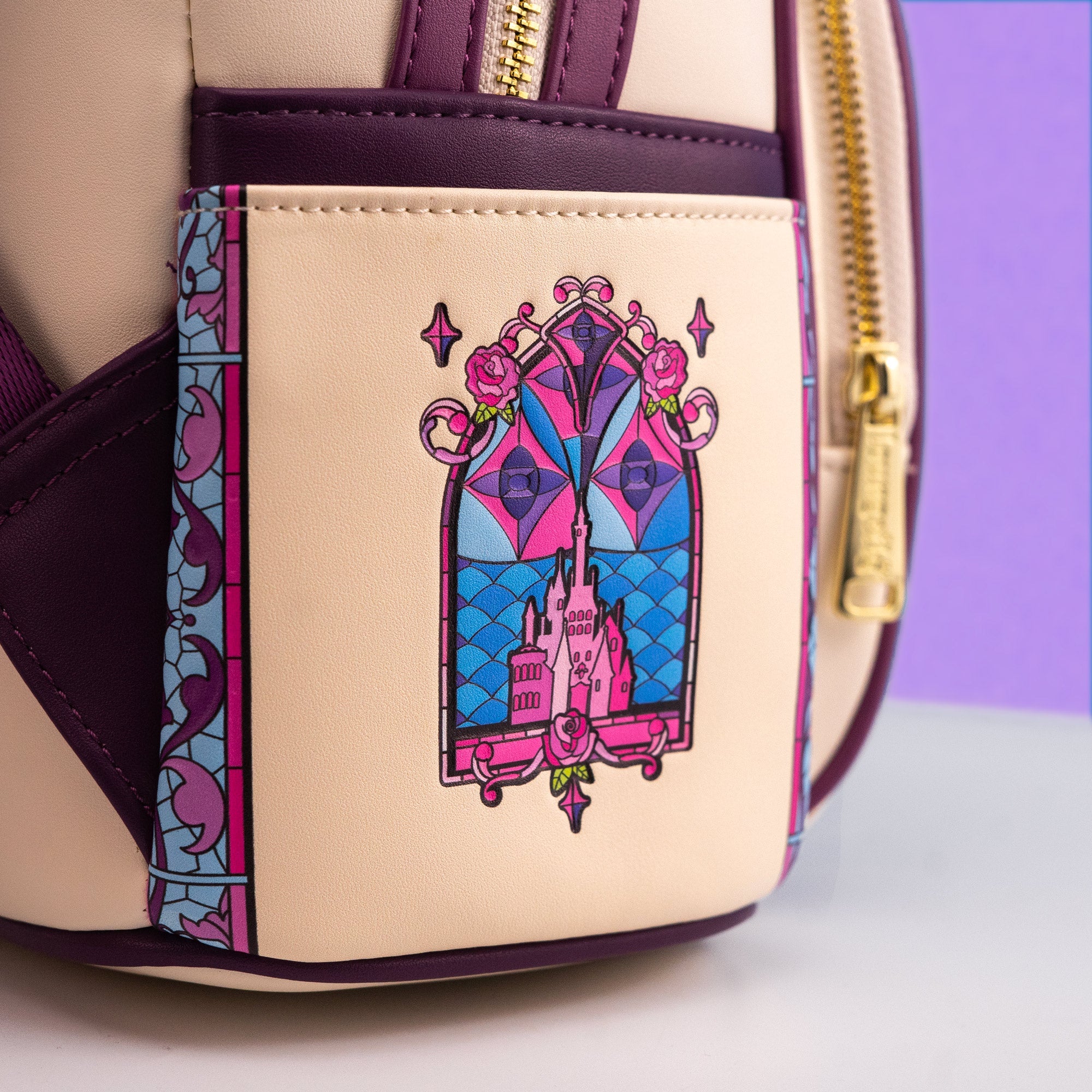 Loungefly x Disney Beauty and the Beast Stained Glass Mini Backpack - GeekCore