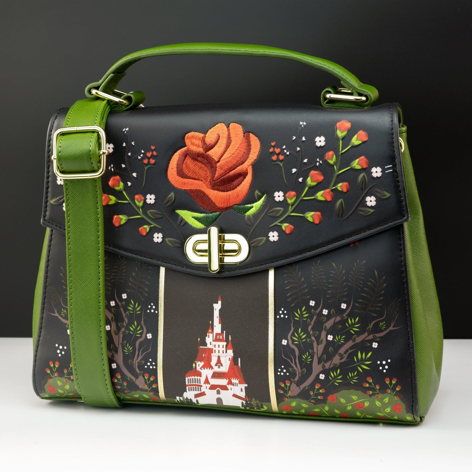 Loungefly x Disney Beauty and the Beast The Enchanted Rose Crossbody Bag - GeekCore