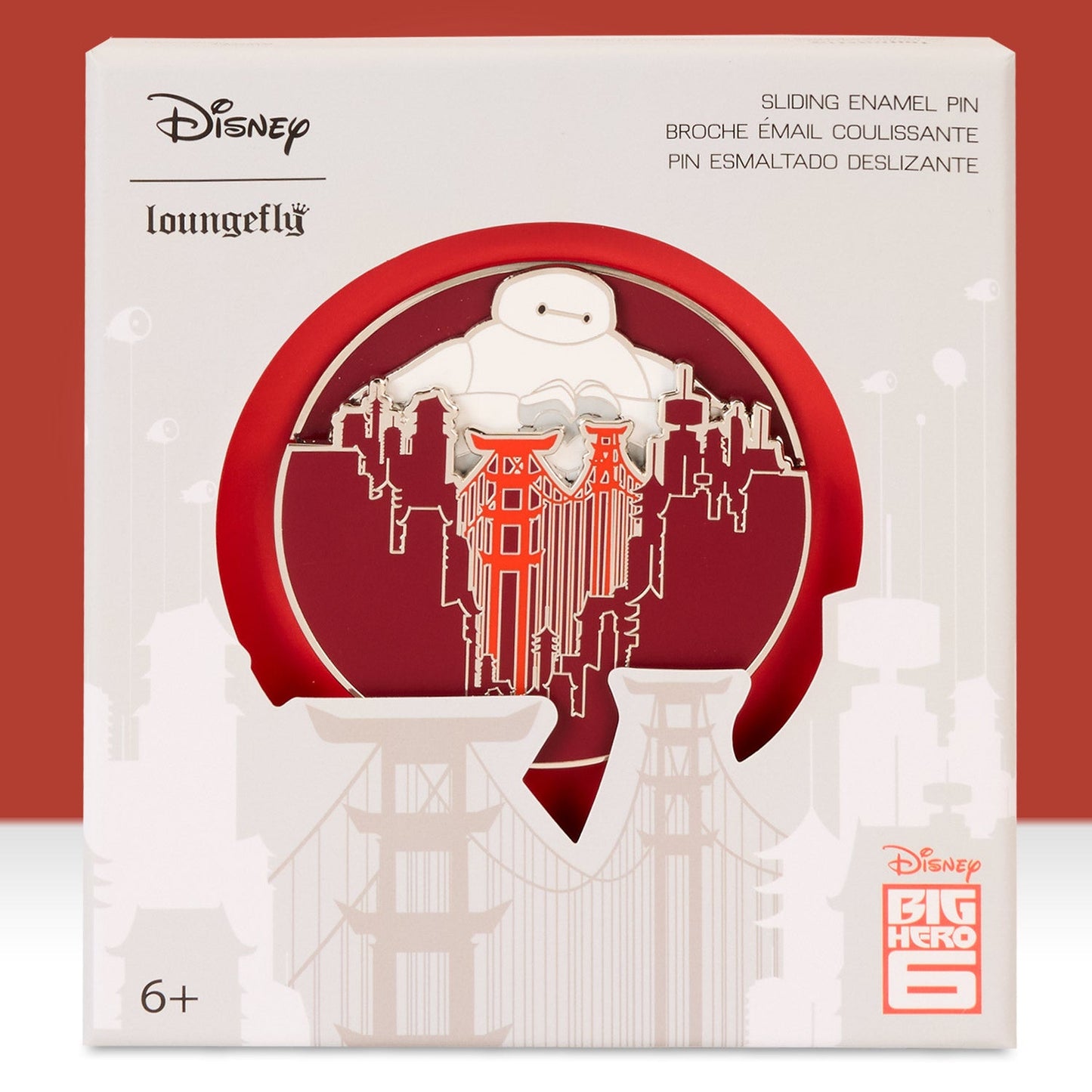 Loungefly x Disney Big Hero 6 10th Anniversary San Fransokyo Sliding 3" Collector Box Pin - GeekCore
