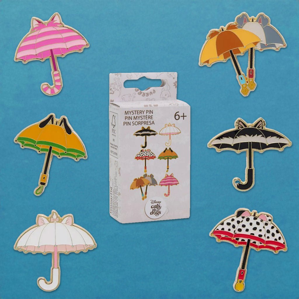 Loungefly x Disney Cats and Dogs as Umbrellas Blind Box Mystery Pin - GeekCore