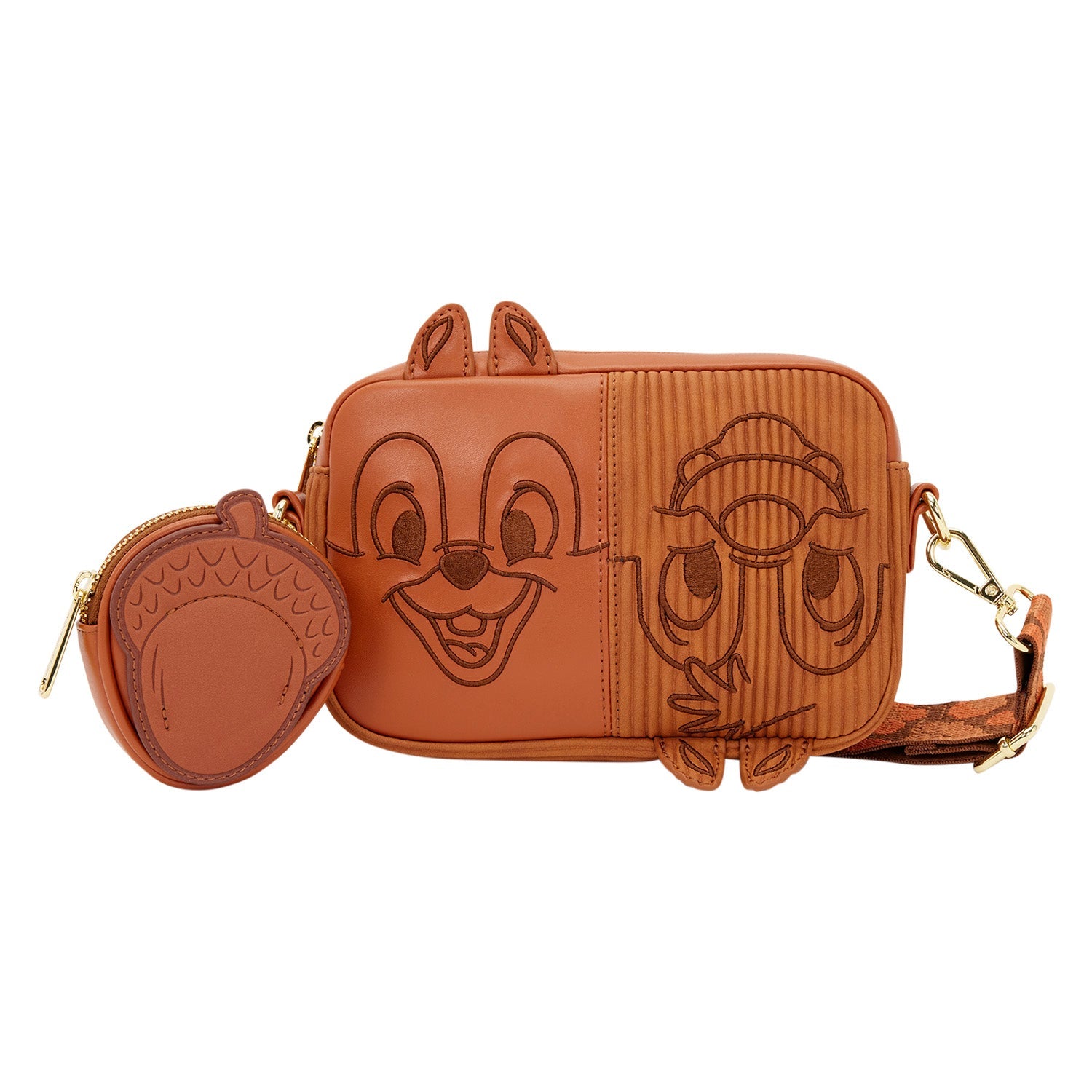 Loungefly x Disney Chip 'N' Dale Corduroy Sling Crossbody Bag With Coin Bag - GeekCore