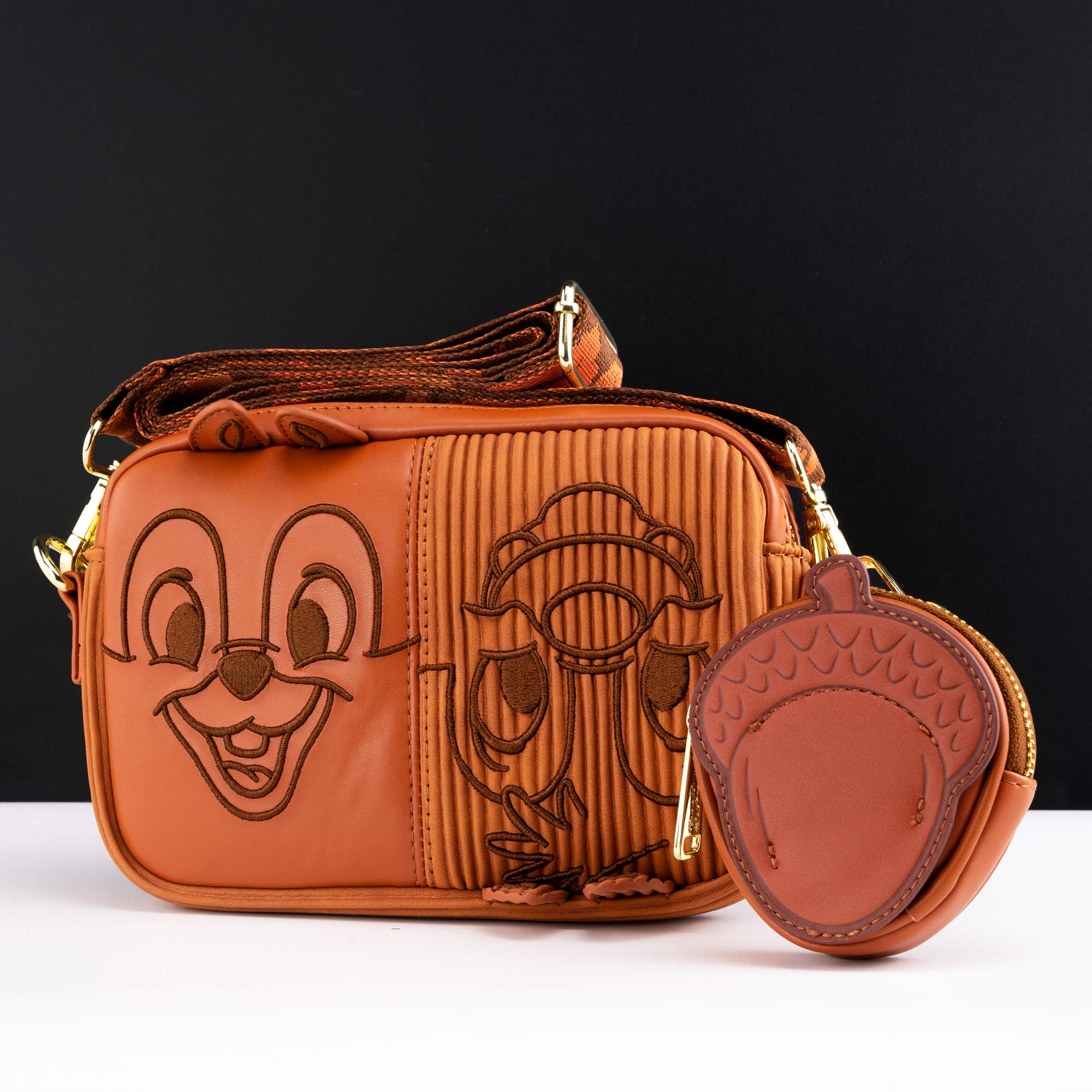 Loungefly x Disney Chip 'N' Dale Corduroy Sling Crossbody Bag With Coin Bag - GeekCore