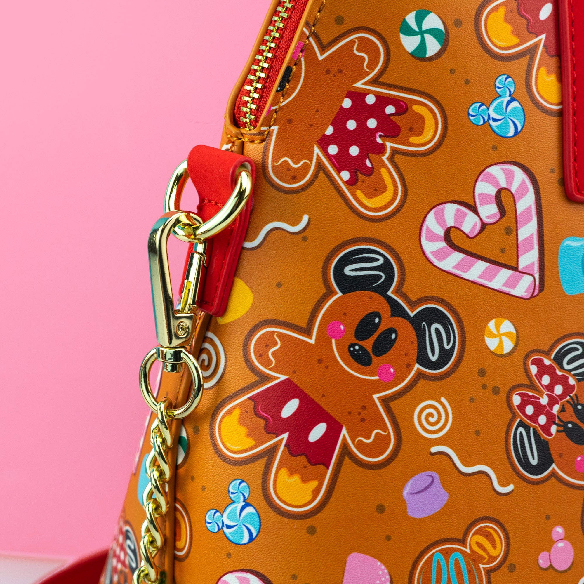 Loungefly x Disney Christmas Gingerbread All Over Print Crossbody Bag - GeekCore