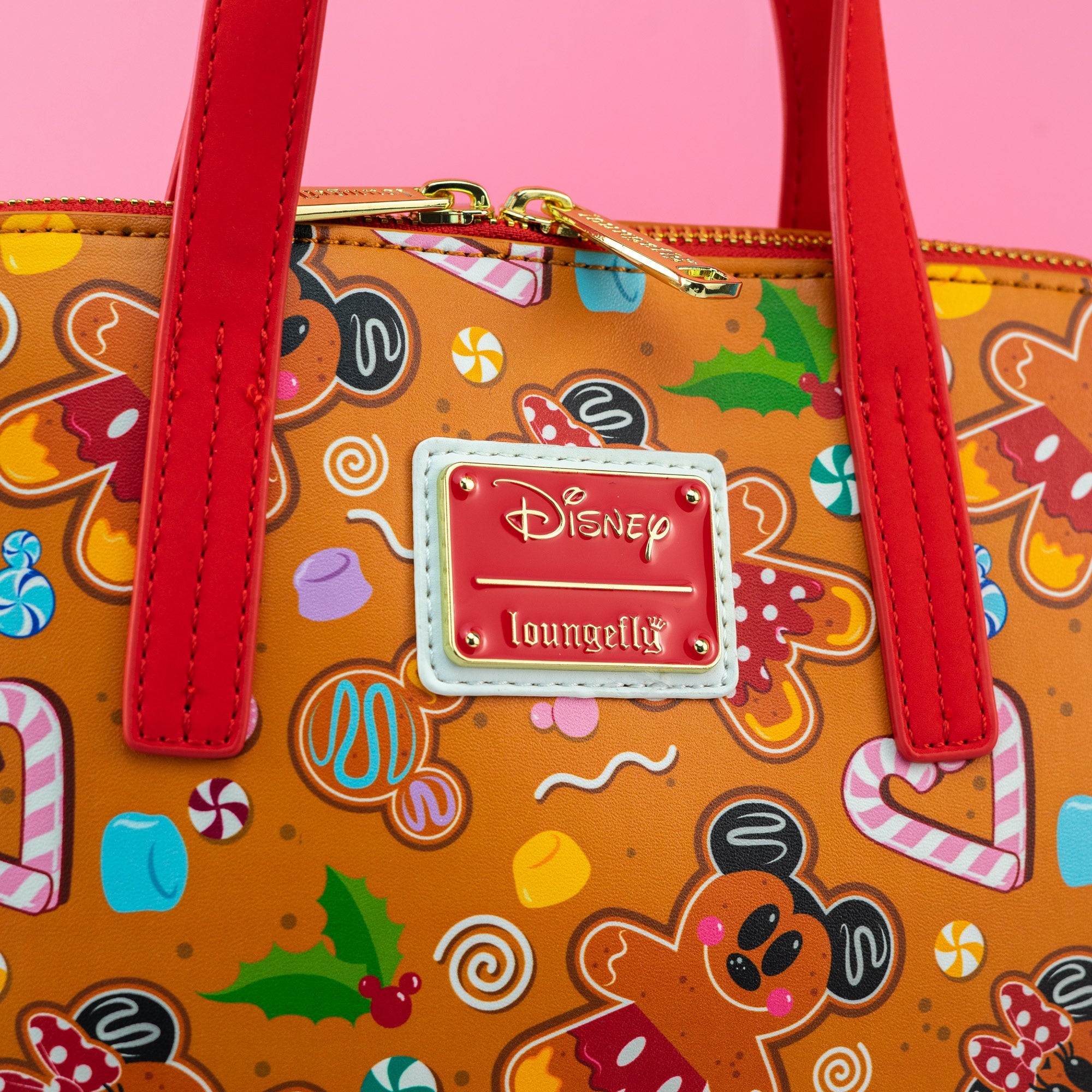 Loungefly x Disney Christmas Gingerbread All Over Print Crossbody Bag - GeekCore