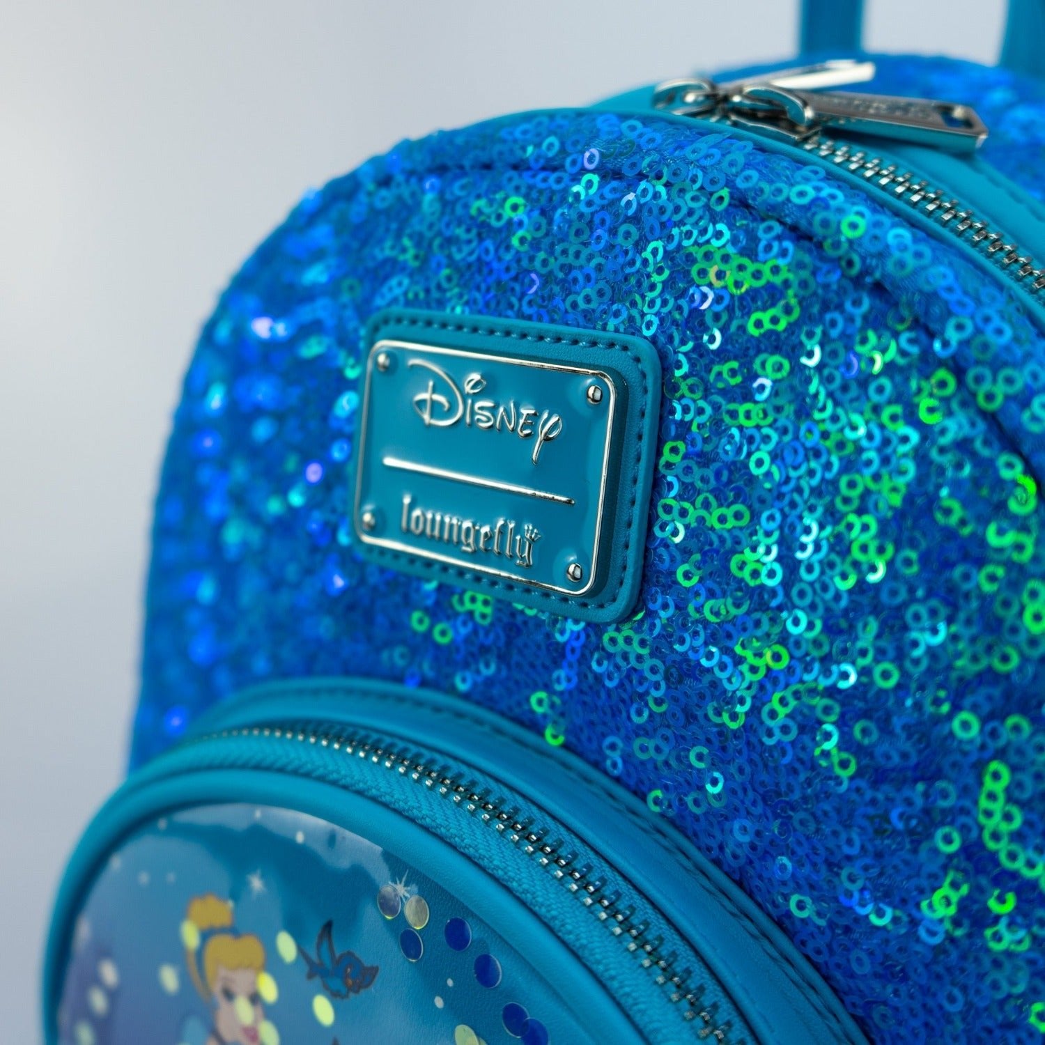 Loungefly x Disney Cinderella Carriage Snow Globe Sequin Mini Backpack - GeekCore