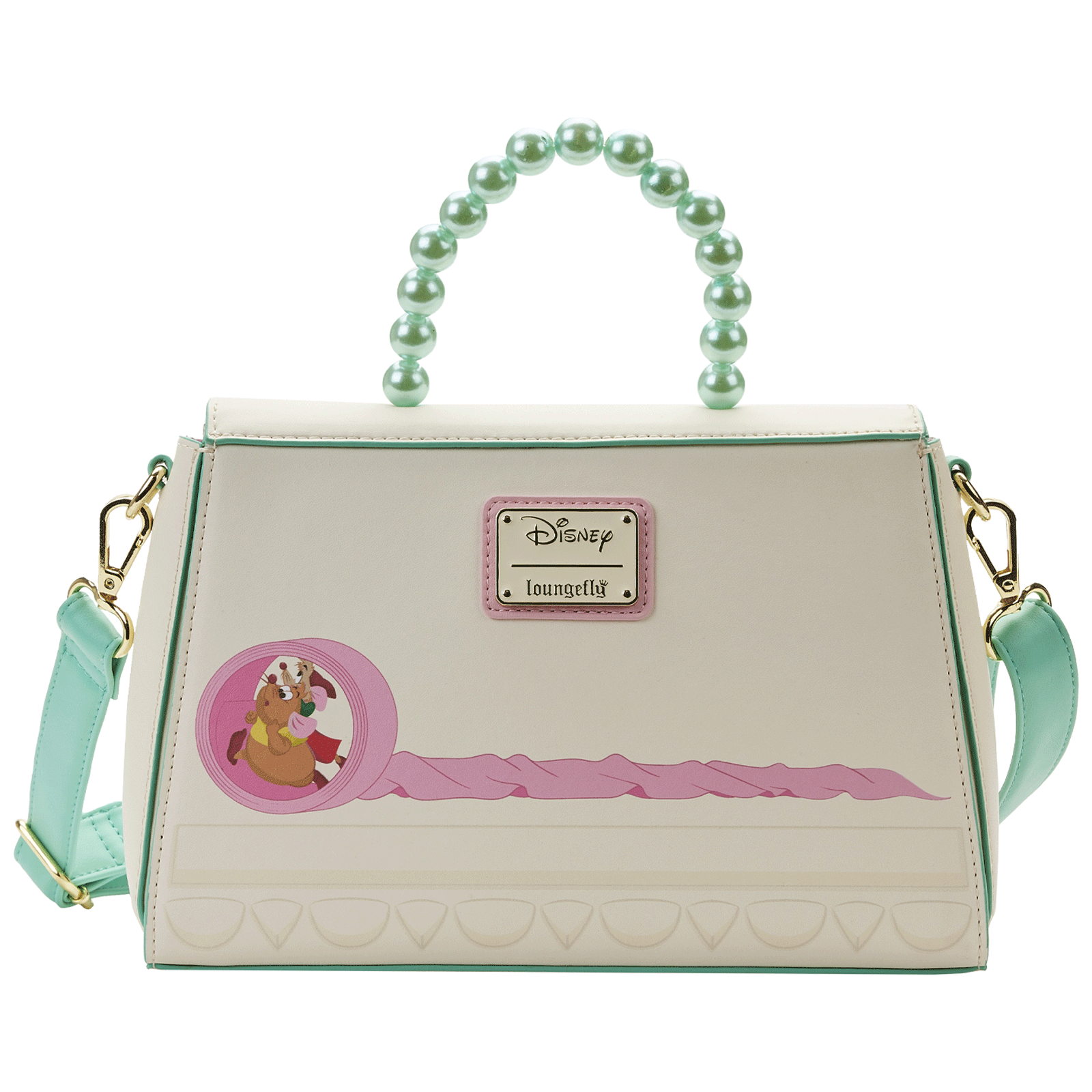 Loungefly x Disney Cinderella Gus and Jaq Bead Handle Crossbody Bag - GeekCore