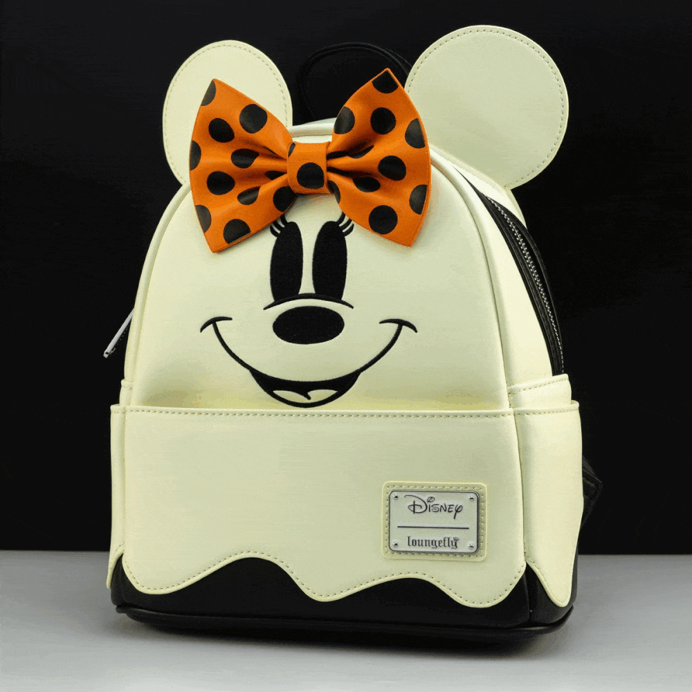 Loungefly x Disney Ghost Minnie Glow in the Dark Mini Backpack - GeekCore