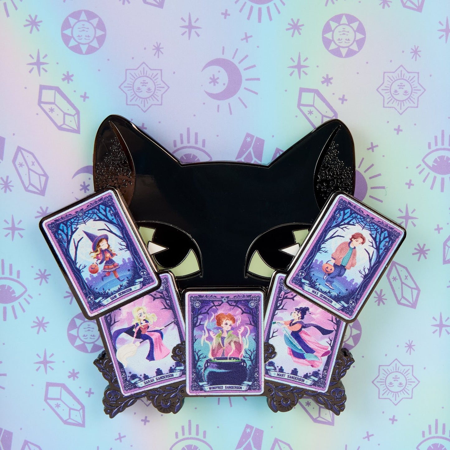 Loungefly x Disney Hocus Pocus Tarot Binx Glow In The Dark Sliding 3" Collector Box Pin - GeekCore