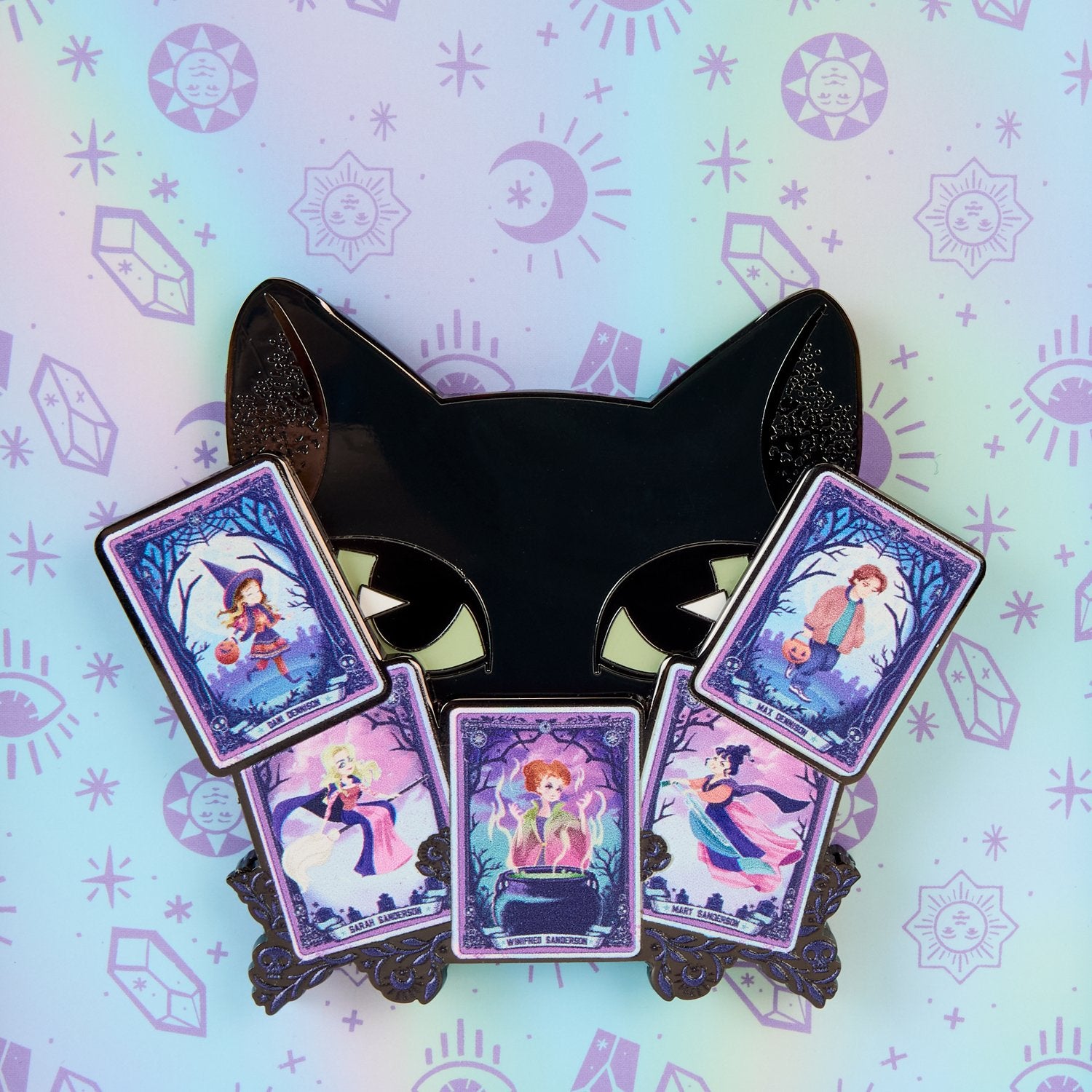 Loungefly x Disney Hocus Pocus Tarot Binx Glow In The Dark Sliding 3" Collector Box Pin - GeekCore