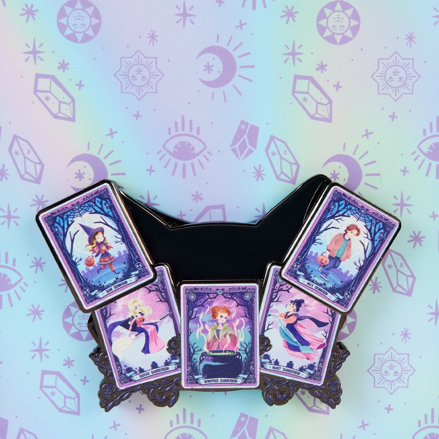 Loungefly x Disney Hocus Pocus Tarot Binx Glow In The Dark Sliding 3" Collector Box Pin - GeekCore