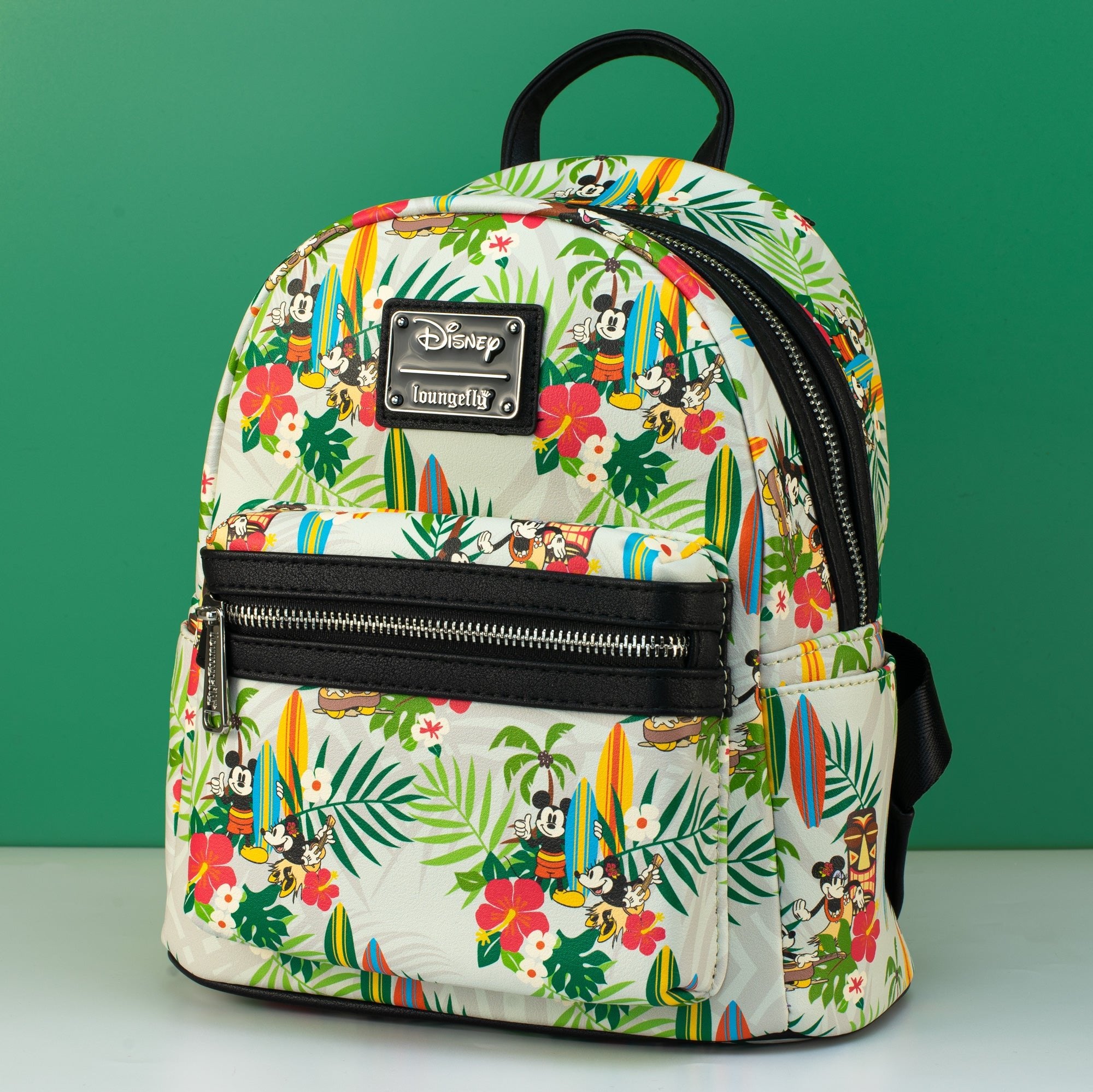 Loungefly x Disney Hula Mickey and Minnie Print Mini Backpack - GeekCore