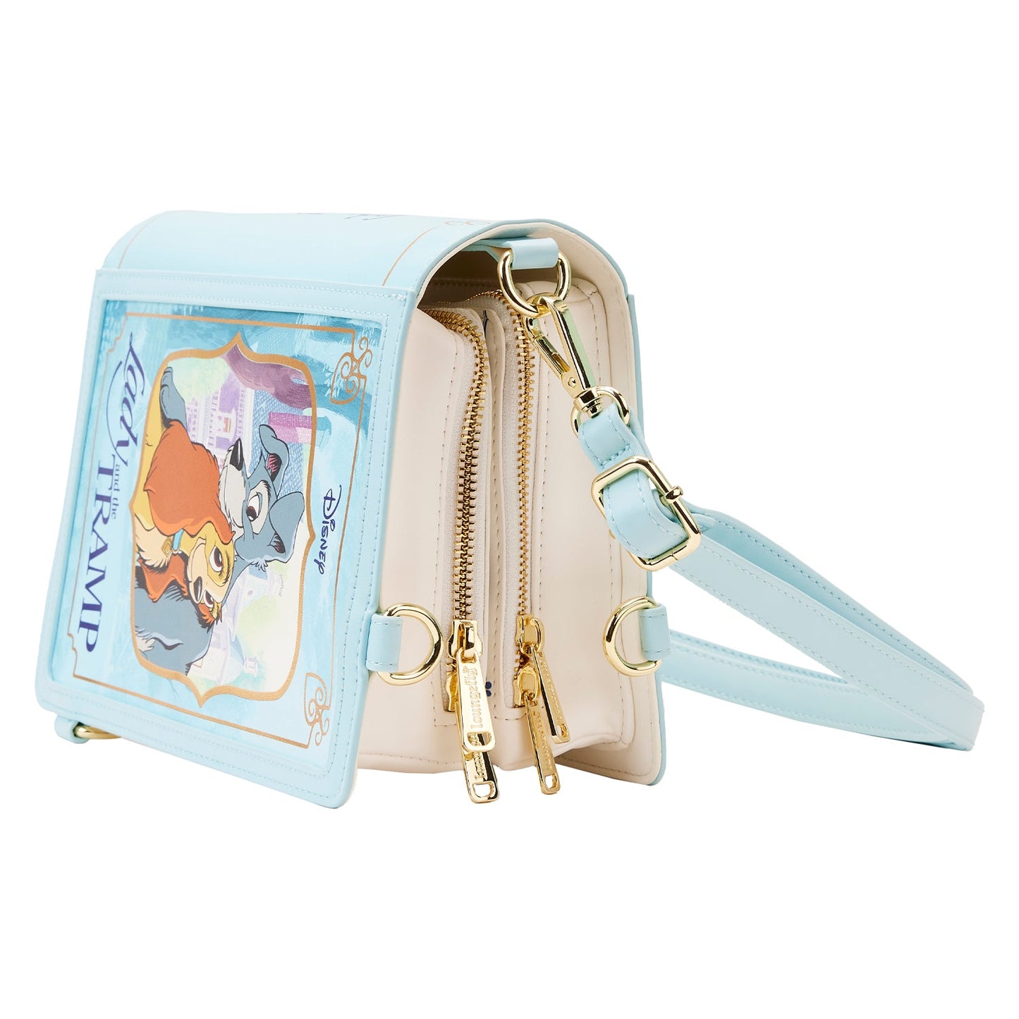 Loungefly x Disney Lady and the Tramp Book Convertible Crossbody Bag - GeekCore