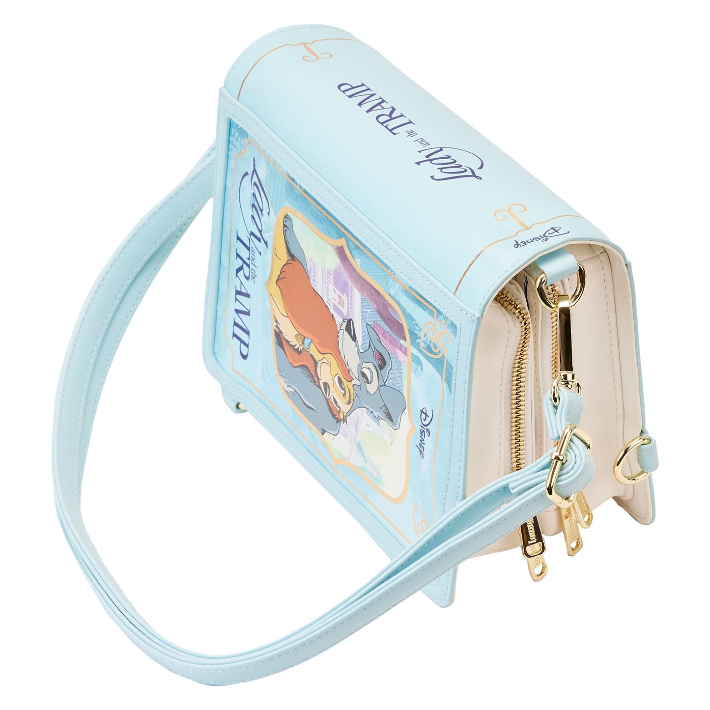 Loungefly x Disney Lady and the Tramp Book Convertible Crossbody Bag - GeekCore