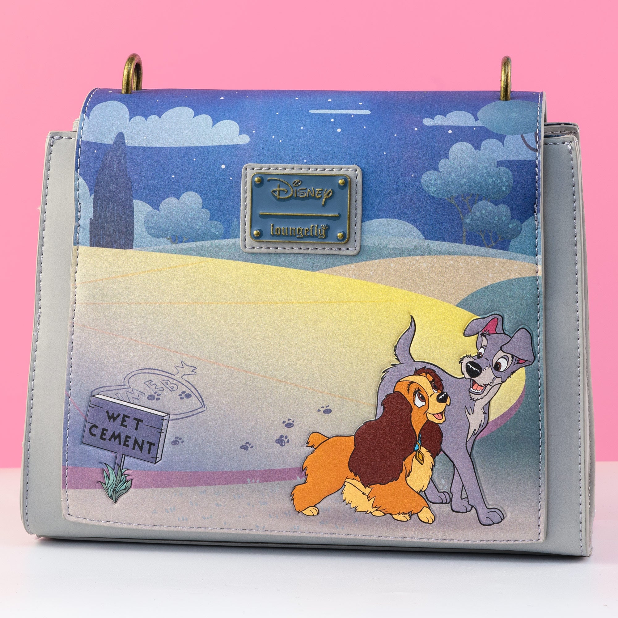 Loungefly x Disney Lady and the Tramp Wet Cement Crossbody Bag - GeekCore