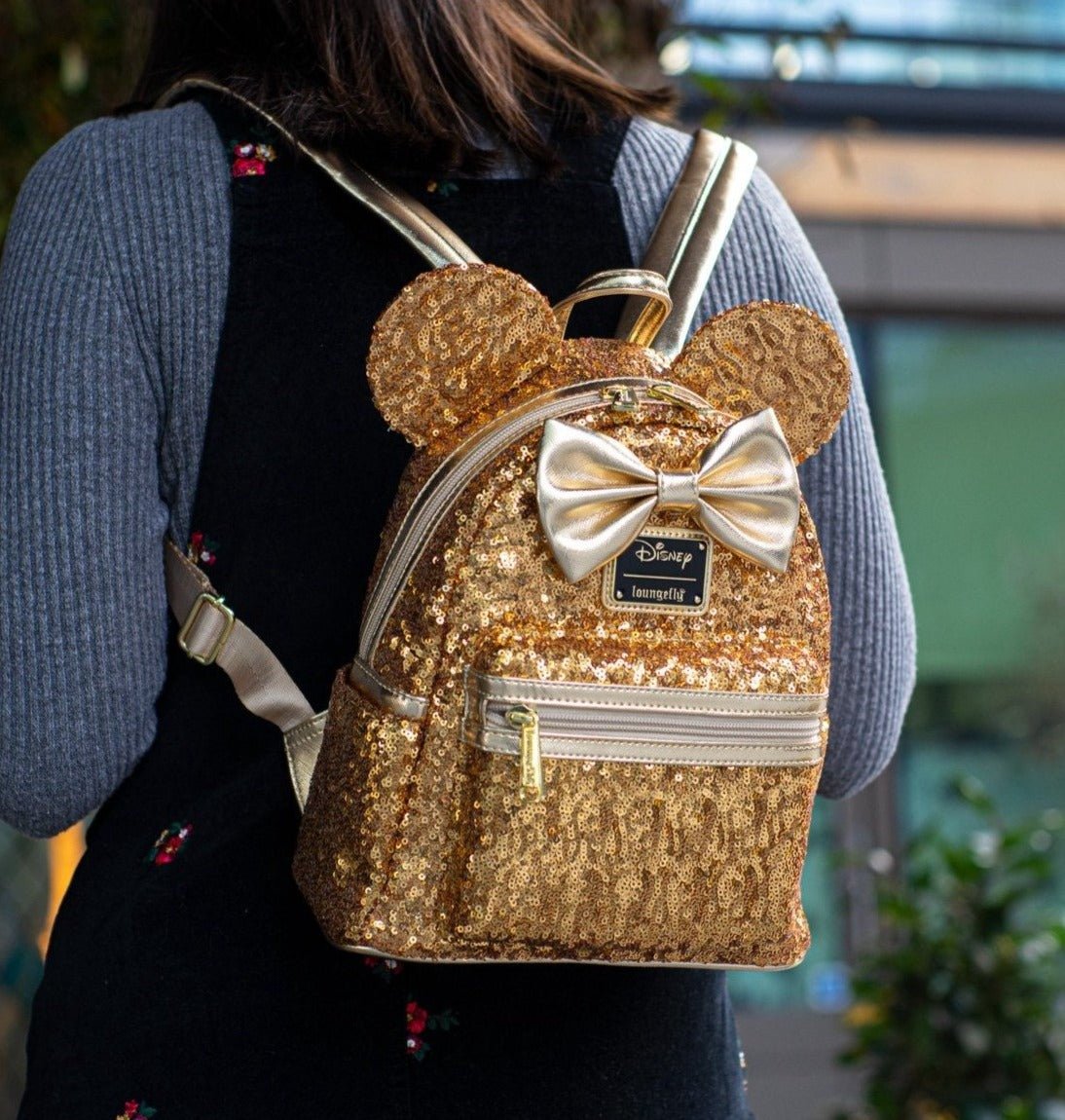 Loungefly x Disney LASR Minnie Yellow Gold Sequin Mini Backpack - GeekCore
