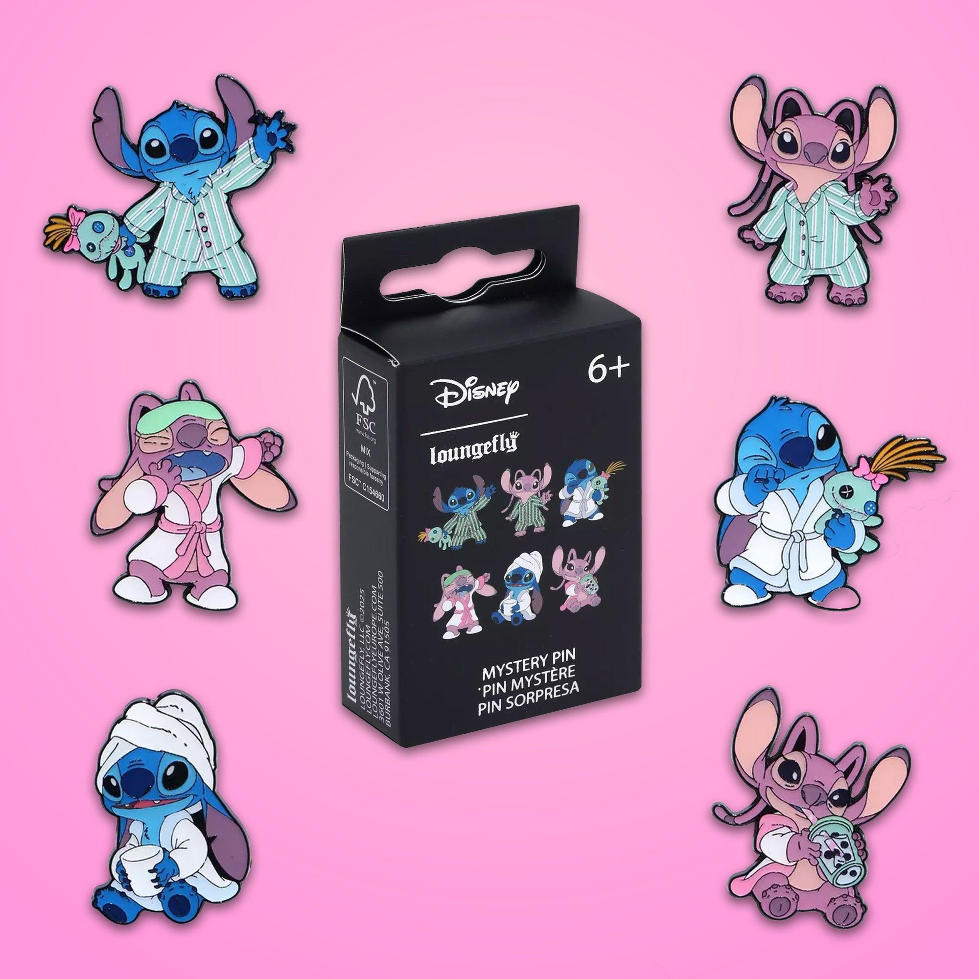 Loungefly x Disney Lilo and Stitch Bedtime Blind Box Mystery Pin - GeekCore