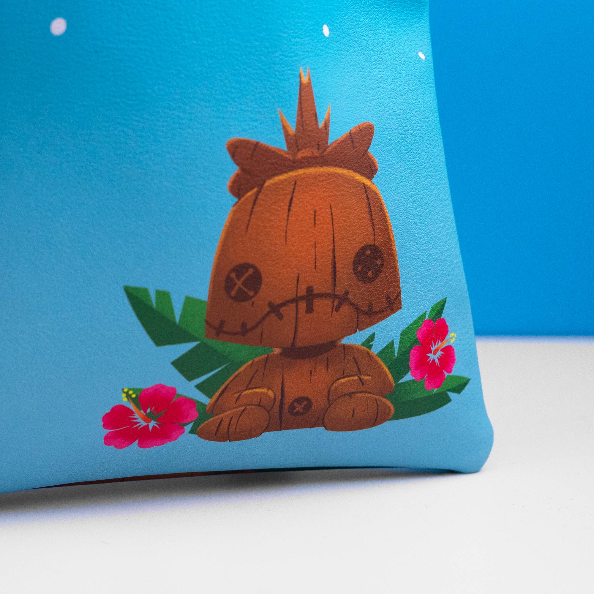 Loungefly x Disney Lilo and Stitch Carved Wood Tiki Stitch Passport Bag - GeekCore