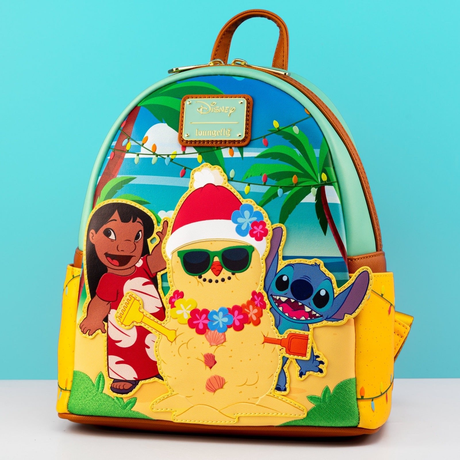 Loungefly x Disney Lilo and Stitch Christmas Beach Holiday Mini Backpack - GeekCore