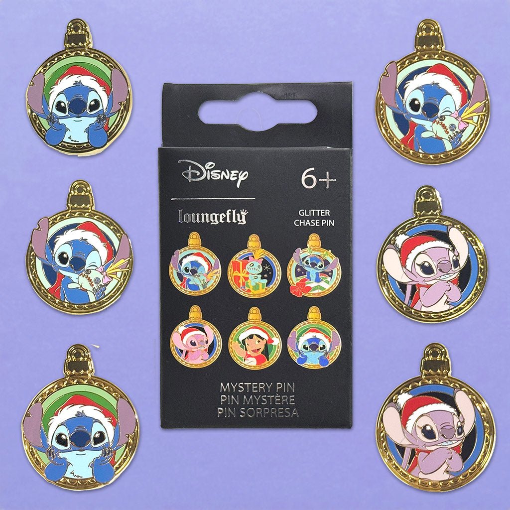 Loungefly x Disney Lilo And Stitch Holiday Ornaments Mystery Box Pins - GeekCore