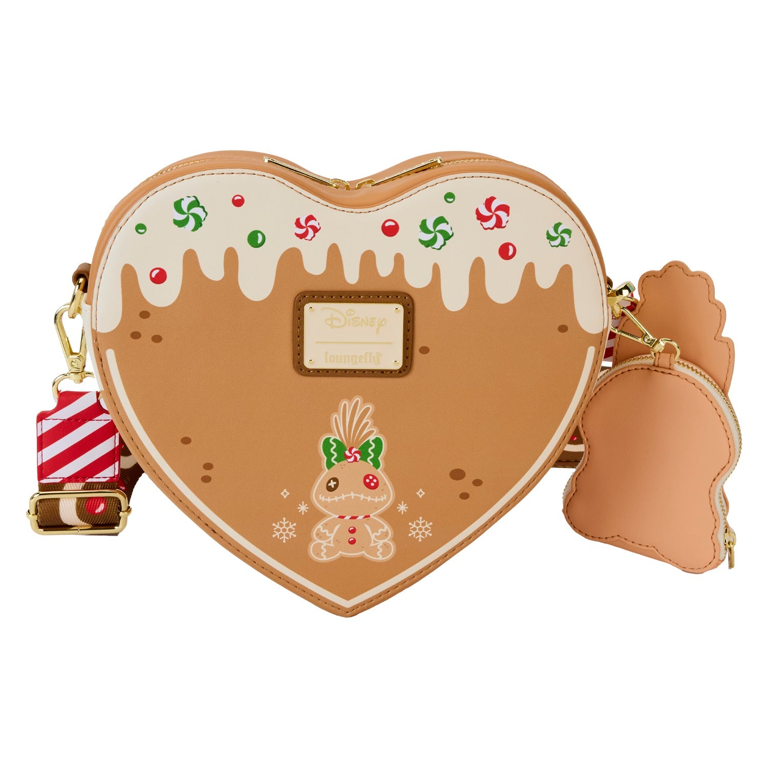 Loungefly x Disney Lilo & Stitch Angel And Stitch Gingerbread Heart Crossbody Bag - GeekCore