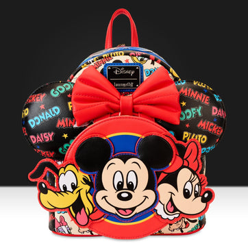 Loungefly x Disney Mickey And Friends Classic Ear Holder Mini Backpack Combo - GeekCore