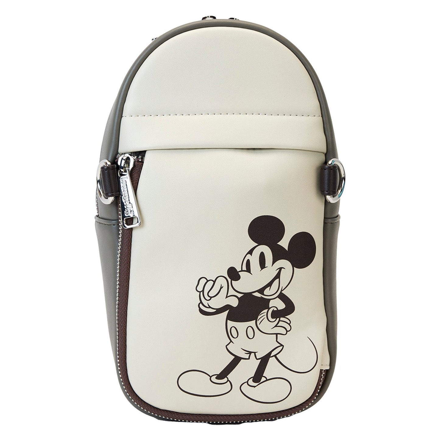 Loungefly x Disney Mickey And Friends Faux Leather And Canvas Water Bottle Crossbody Bag - GeekCore