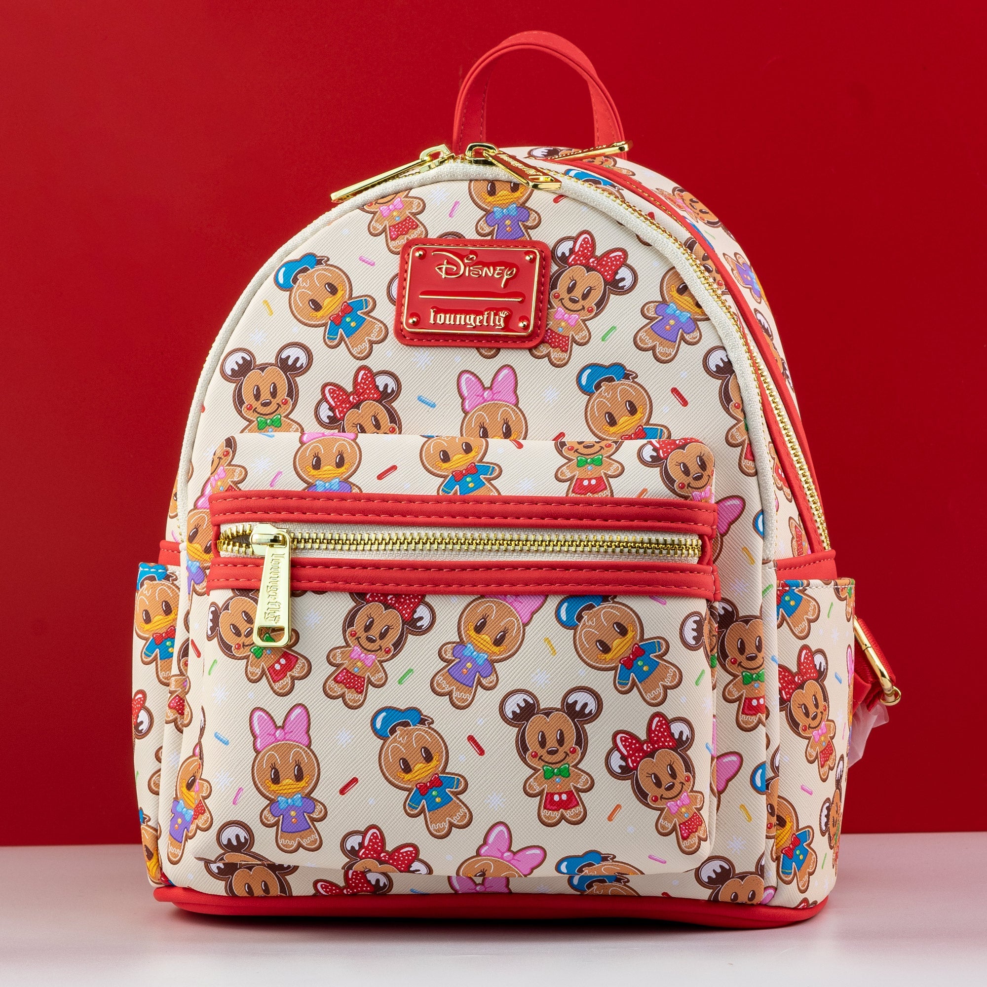 Loungefly x Disney Mickey and Friends Gingerbread Cookie AOP Ear Holder Mini Backpack - GeekCore