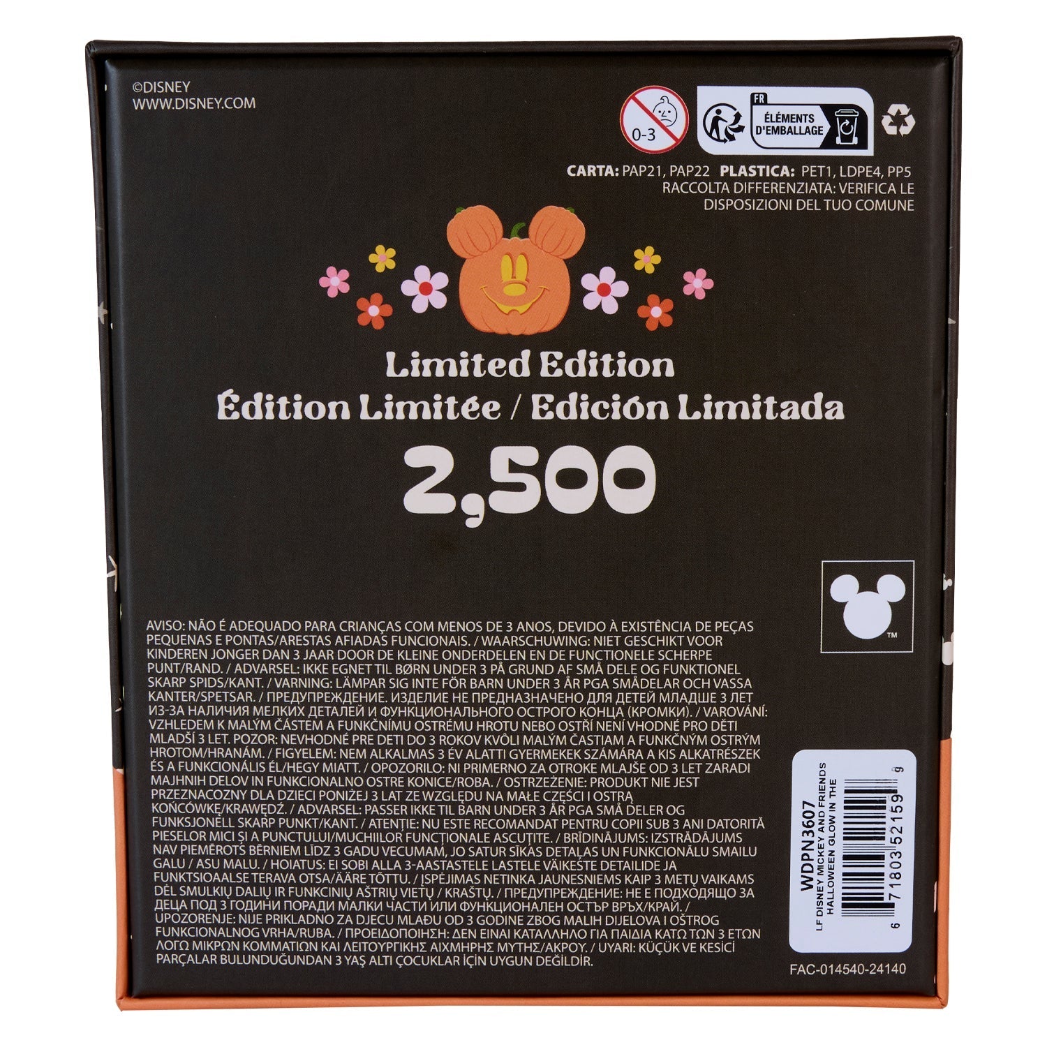 Loungefly x Disney Mickey and Friends Halloween Glow In The Dark Sliding 3" Collector Box Pin - GeekCore