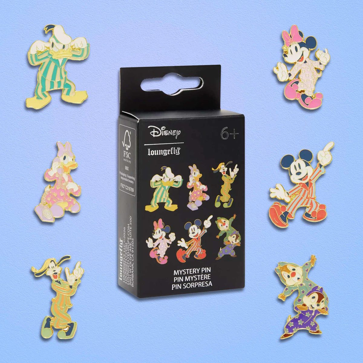 Loungefly x Disney Mickey and Friends Pyjamas Blind Box Mystery Pin - GeekCore