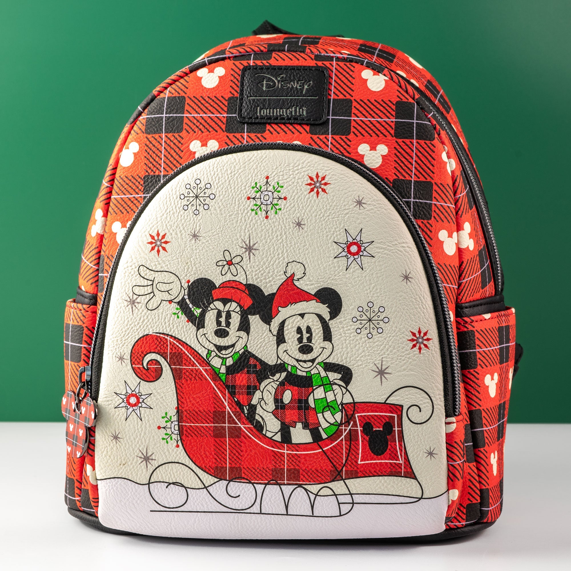 Loungefly x Disney Mickey and Minnie Christmas Sleigh Mini Backpack - GeekCore