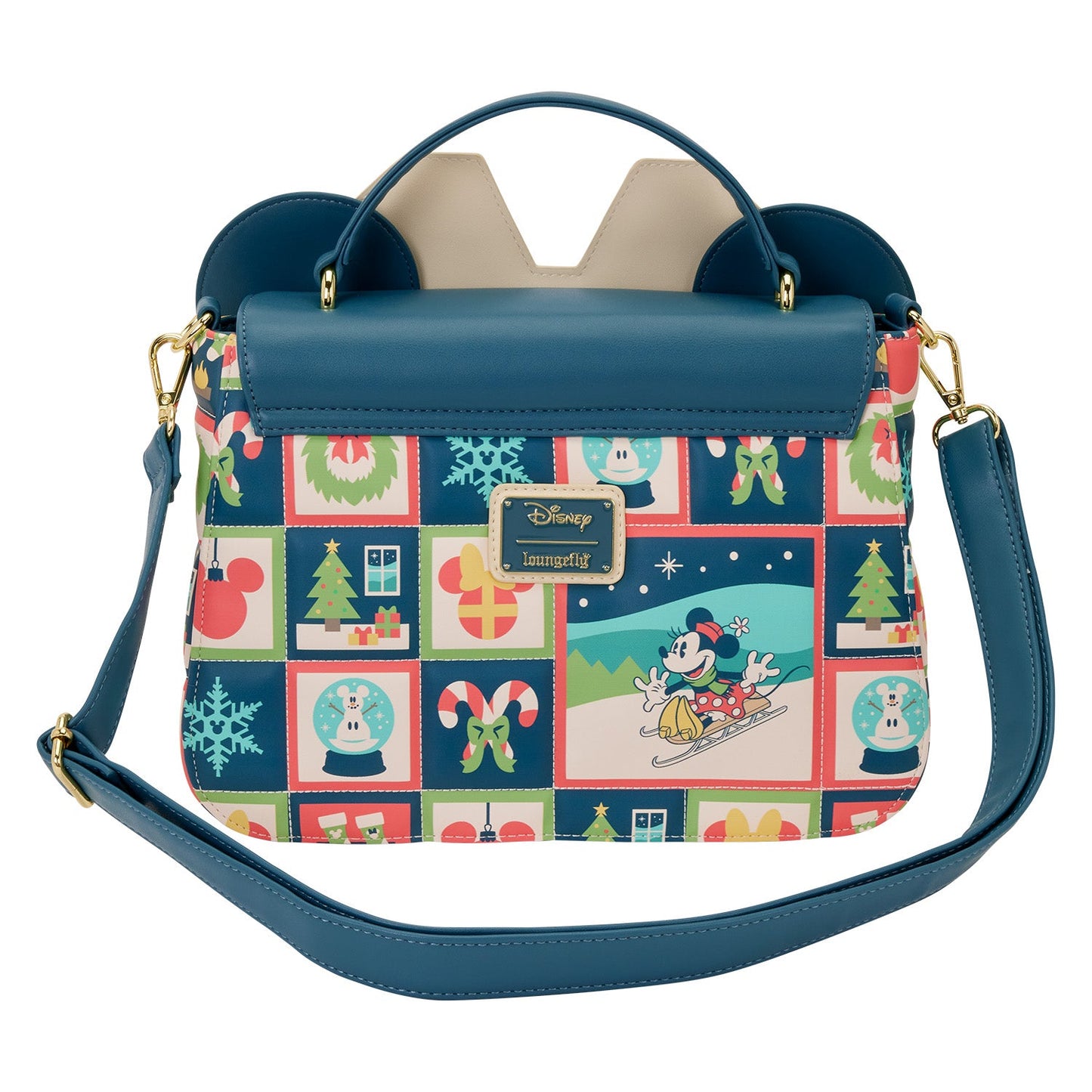 Loungefly x Disney Mickey and Minnie Holiday Crossbody Bag - GeekCore