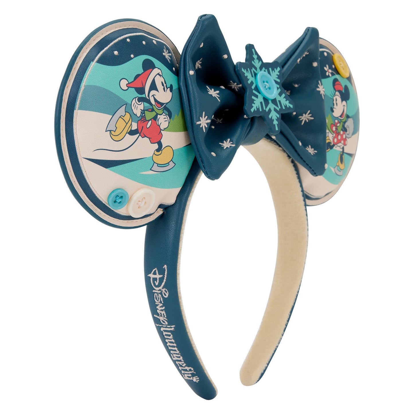 Loungefly x Disney Mickey and Minnie Holiday Ear Headband - GeekCore