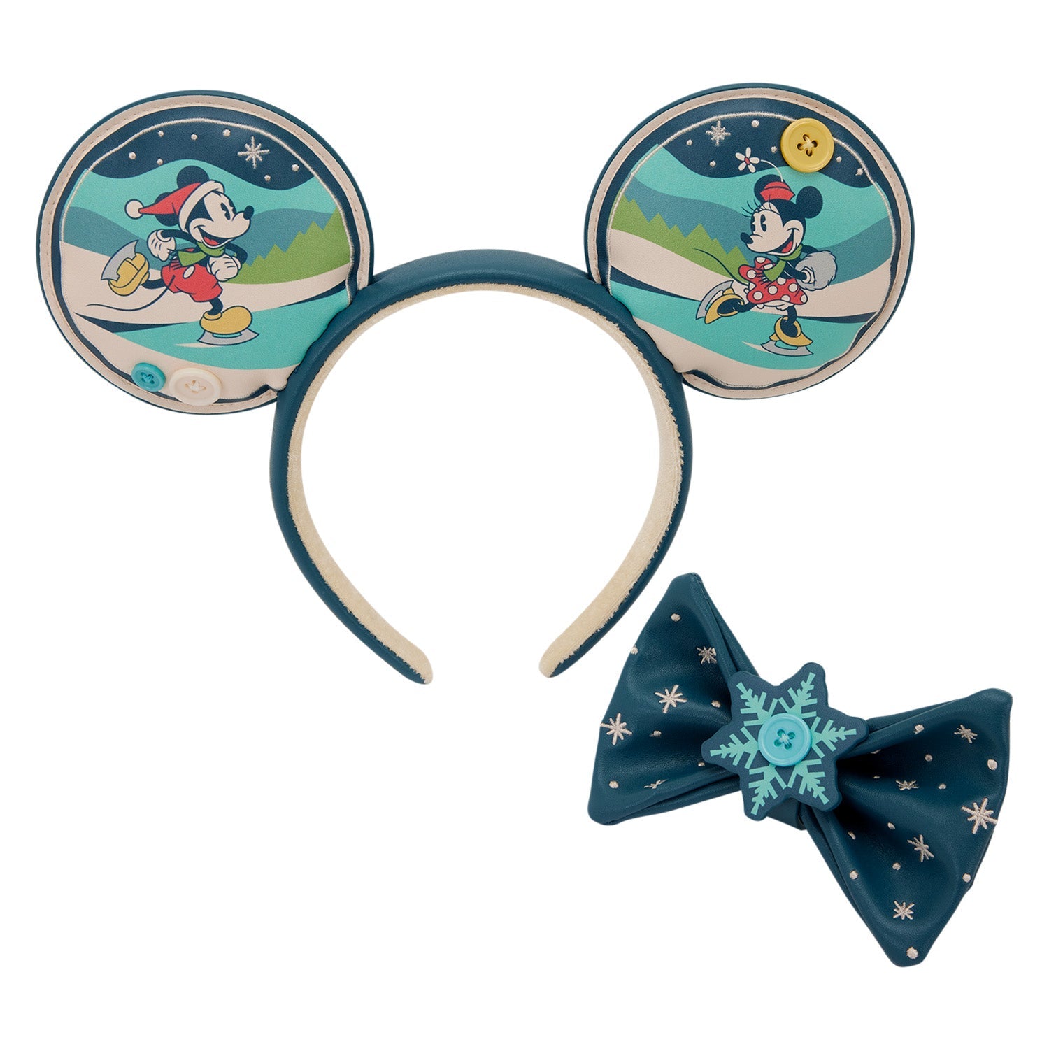 Loungefly x Disney Mickey and Minnie Holiday Ear Headband - GeekCore