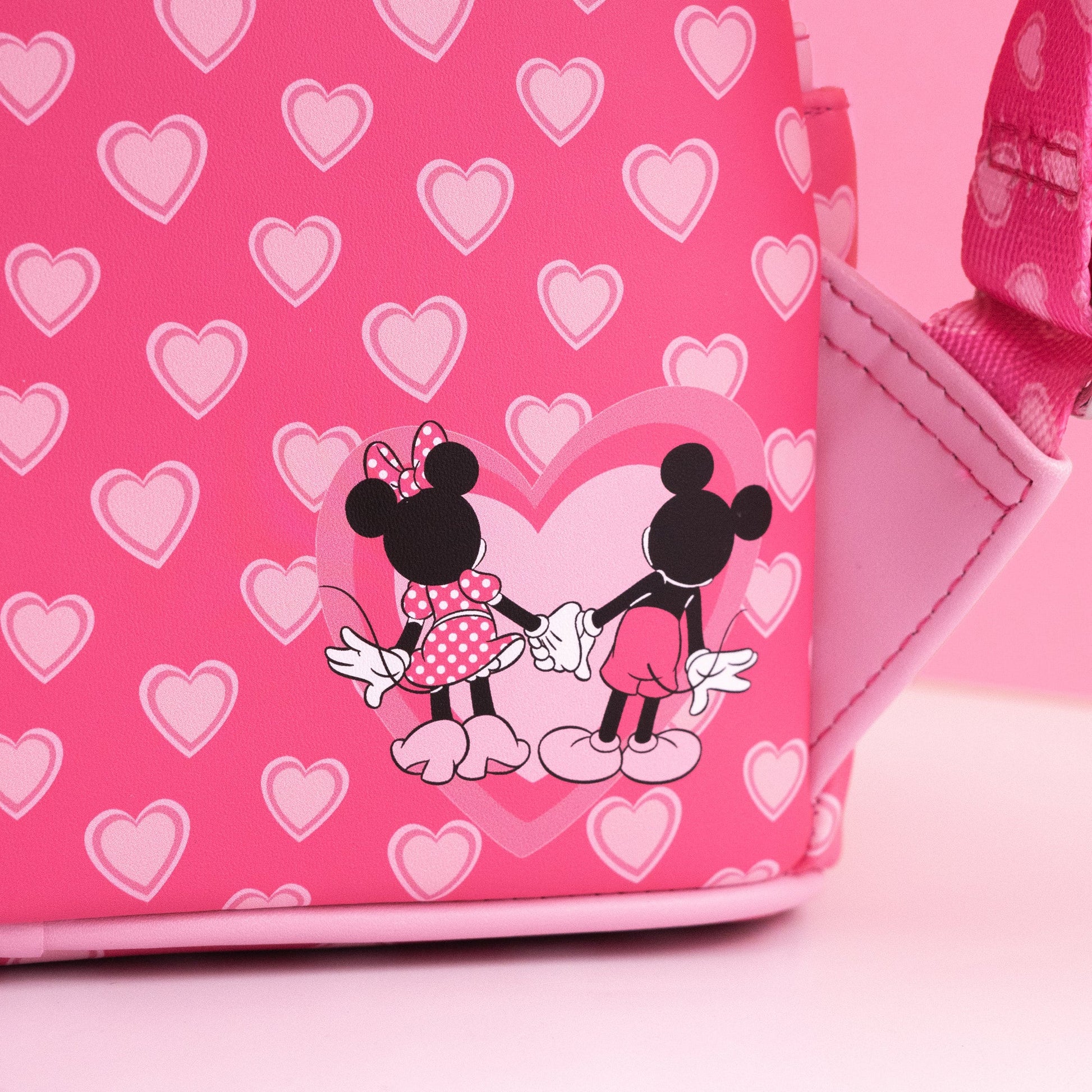 Loungefly x Disney Mickey and Minnie Pink Valentines Mini Backpack - GeekCore