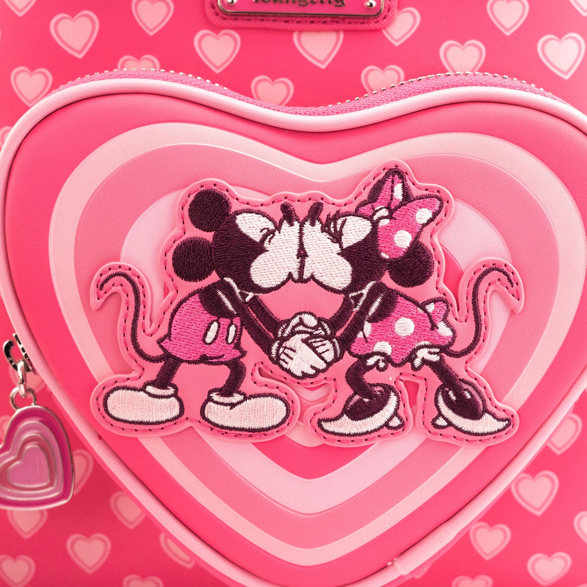 Loungefly x Disney Mickey and Minnie Pink Valentines Mini Backpack - GeekCore